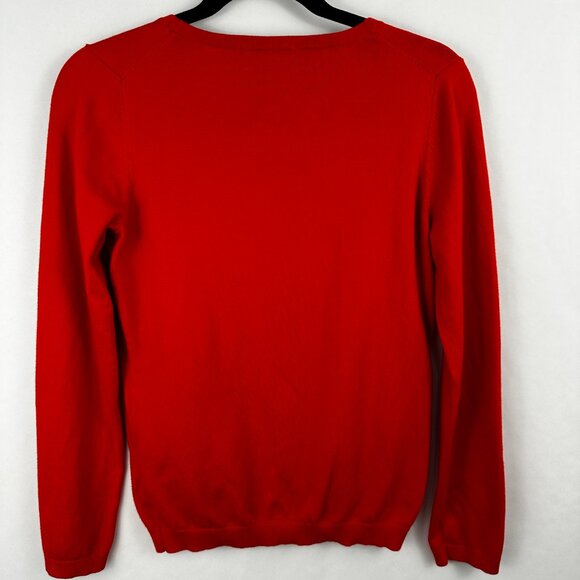 Boden Women's Red Cardigan Button Front Sweater Preppy with front pockets size 6 - Picture 2 of 4